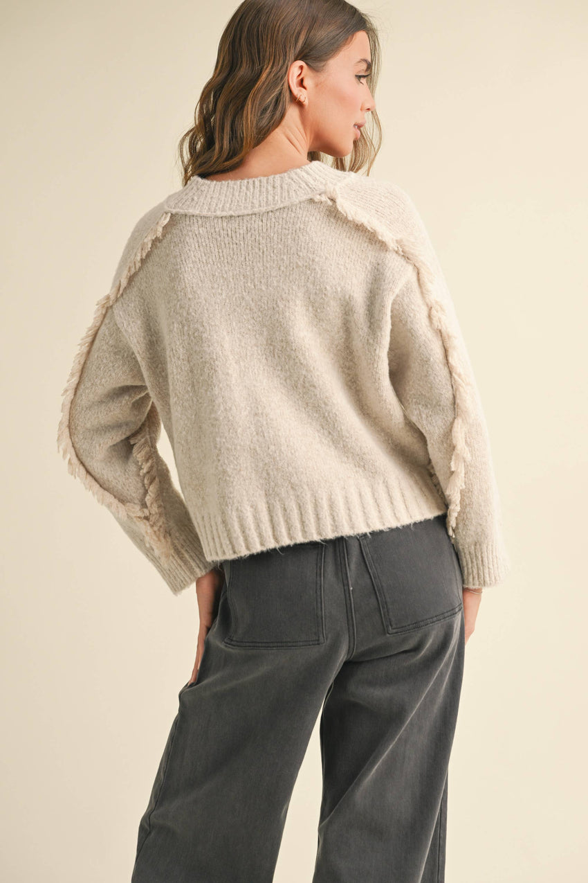 Fringe Detail Sweater Top