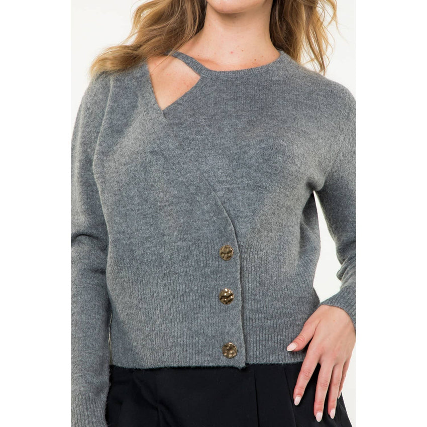 Side Wrap Knit Sweater