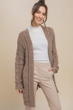 Chenille Cable Knit Oversized Open Front Cardigan