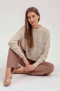 Speckle Knit Mock Neck Sweater