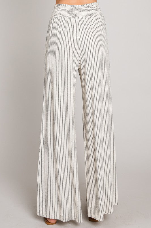 Soft Striped Linen Smocked Pants – Shimmery Belle Boutique