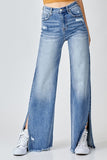 High Rise Slit Wide Leg Jeans