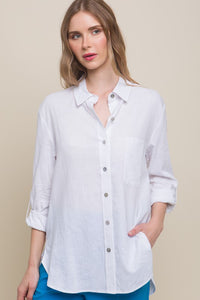 Linen Solid Fit Button Down Shirt