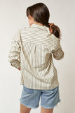 Long Sleeve Stripe Button Down