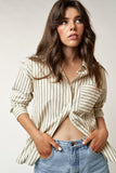 Long Sleeve Stripe Button Down