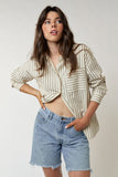 Long Sleeve Stripe Button Down