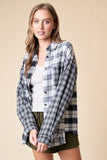 Contrast Plaid Button Up