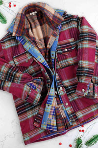 Raw Edge Plaid Jacket