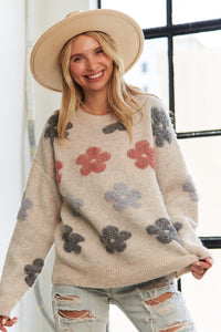 Puff Flower Sweater