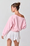 Off Shoulder Cropped Sweatshirt