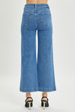 High Rise Ankle Wide Jeans