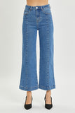 High Rise Ankle Wide Jeans