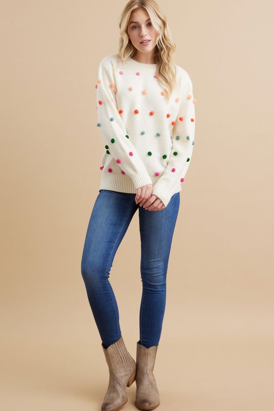 Pom Pom Knit Sweater