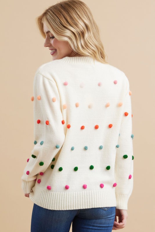 Pom Pom Knit Sweater