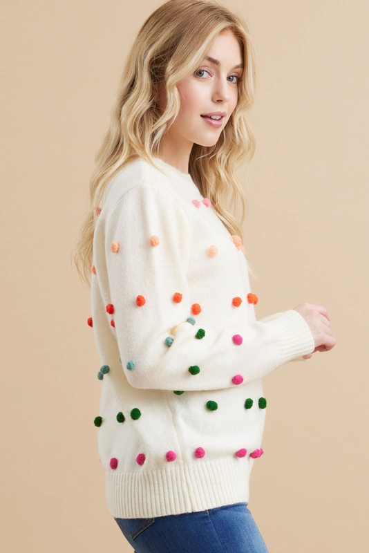 Pom Pom Knit Sweater