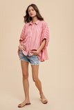 Oversized Drop Shoulder Woven Blouse