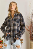 Relaxed Button Down Plaid Shirt