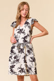 Floral Jacquard V-neck Dress