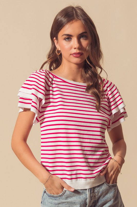 Stripe Lightweight Sweater Top