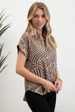 Geo Print Collared Blouse