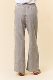 Linen Blend Striped Leg Pants