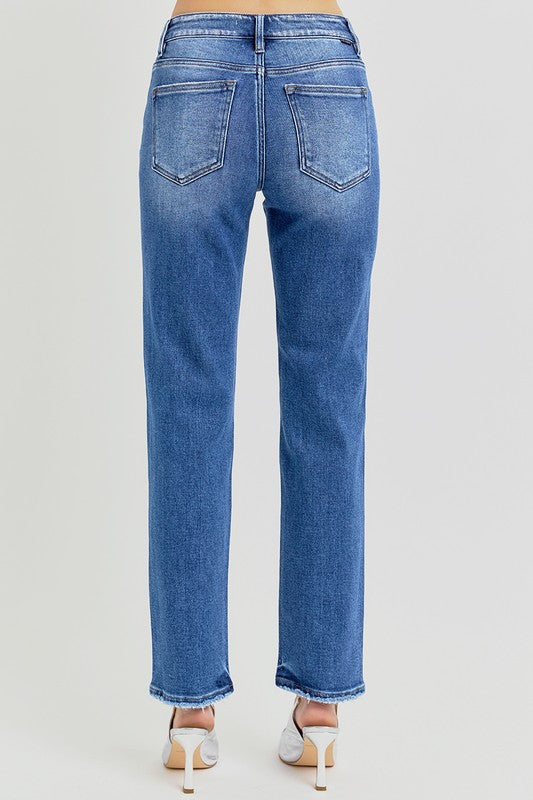 Mid Rise Ankle Tapered Jeans