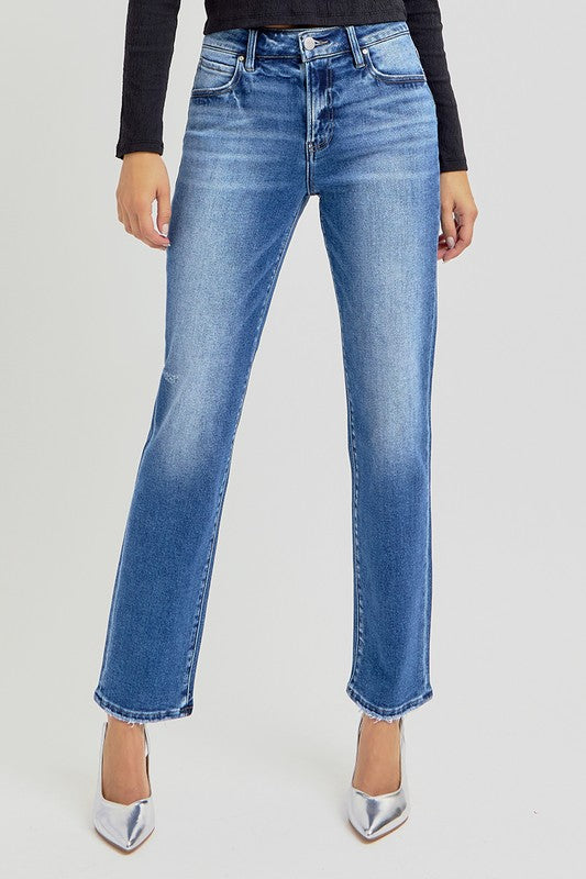 Mid Rise Ankle Tapered Jeans