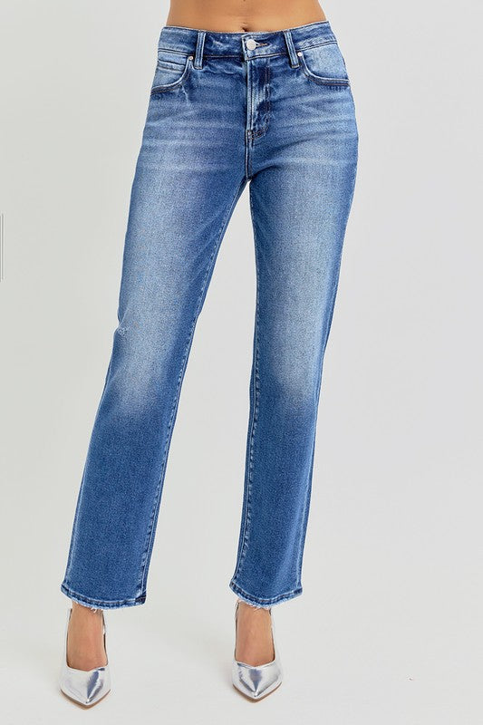 Mid Rise Ankle Tapered Jeans