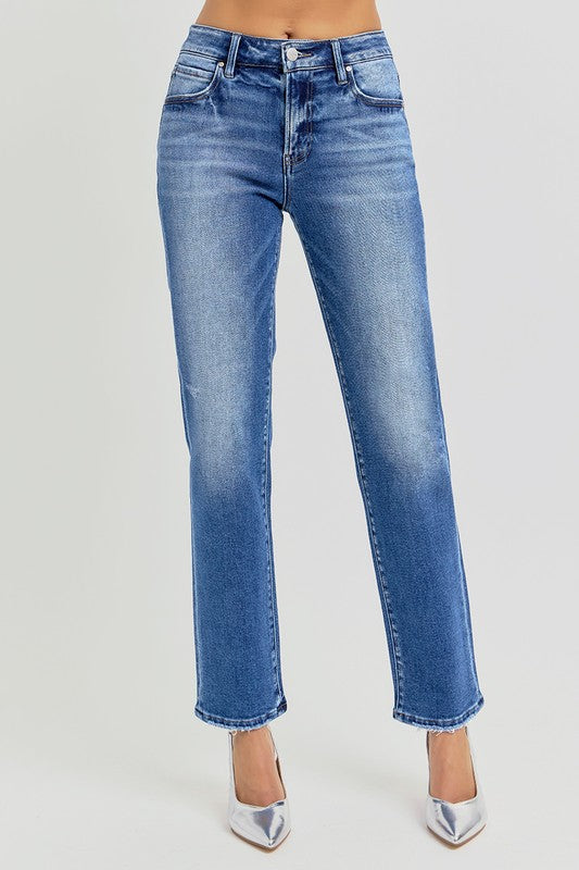 Mid Rise Ankle Tapered Jeans