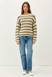 Striped Crochet Knit Sweater