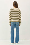 Striped Crochet Knit Sweater