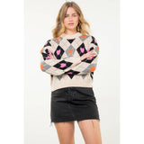 Argyle Pattern Knit Sweater