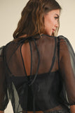 Sheer Fabric Blouse with Lining