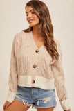 V-Neck Button Down Cardigan