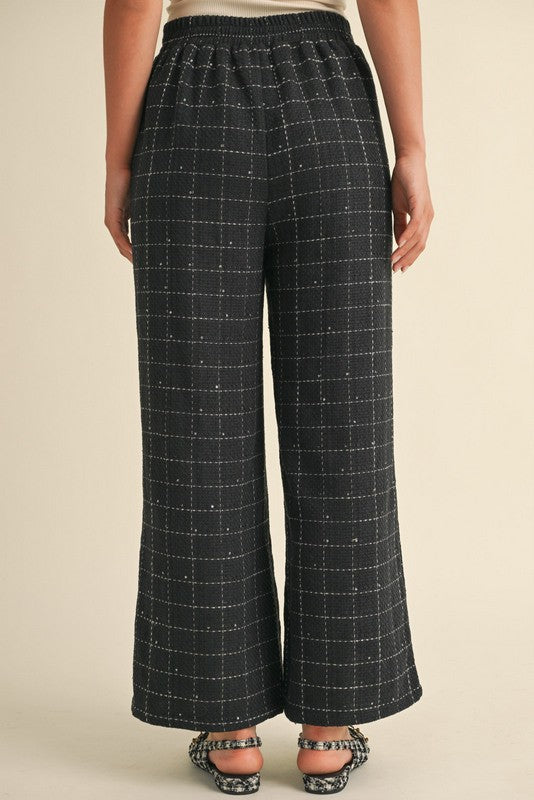 Tweed Check Pants with Pockets