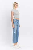 High Rise Ankle Straight Jeans