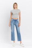 High Rise Ankle Straight Jeans