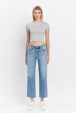 High Rise Ankle Straight Jeans