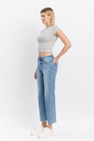 High Rise Ankle Straight Jeans