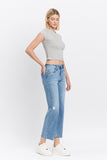 High Rise Ankle Straight Jeans