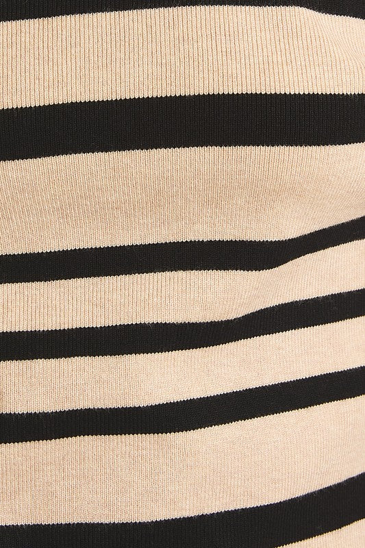 Round Neck Fitted Stripe Top