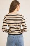 Round Neck Fitted Stripe Top