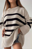 Striped Crewneck Oversized Sweater