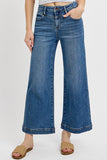 High Rise Crop Wide Front Yoke Detail Jeans