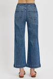 High Rise Crop Wide Front Yoke Detail Jeans