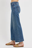 High Rise Crop Wide Front Yoke Detail Jeans