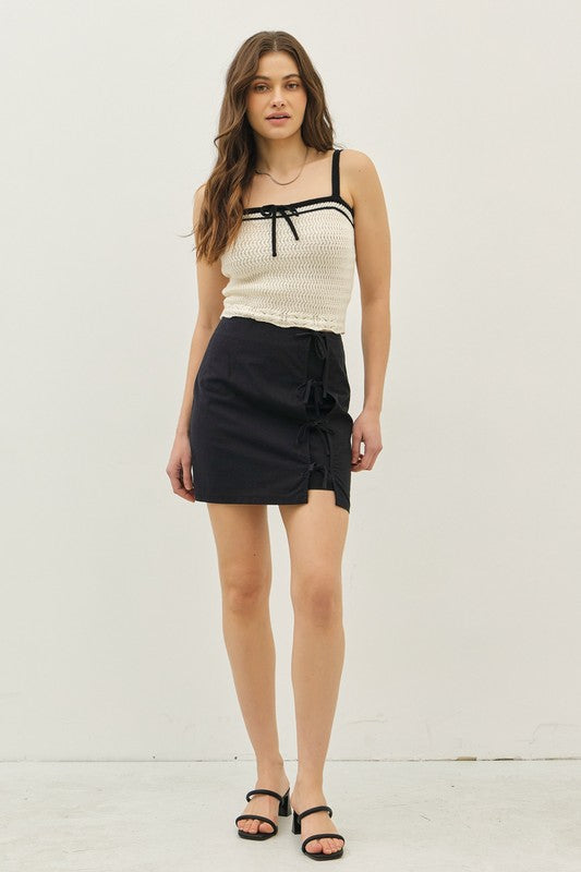 Mini Skirt with Bow Details