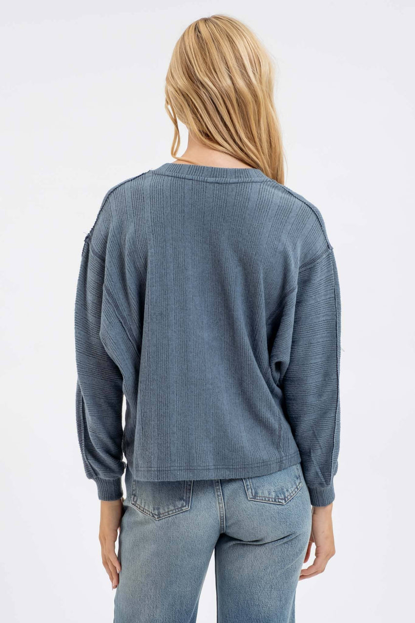 V Neck Long Sleeve Top