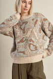 A jacquard pullover sweater