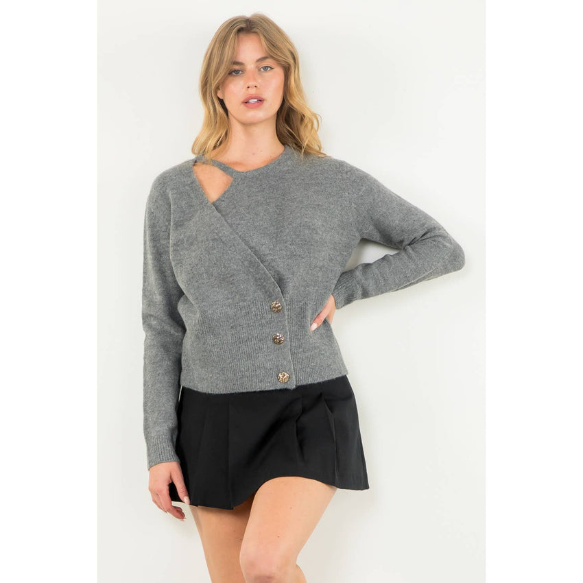 Side Wrap Knit Sweater